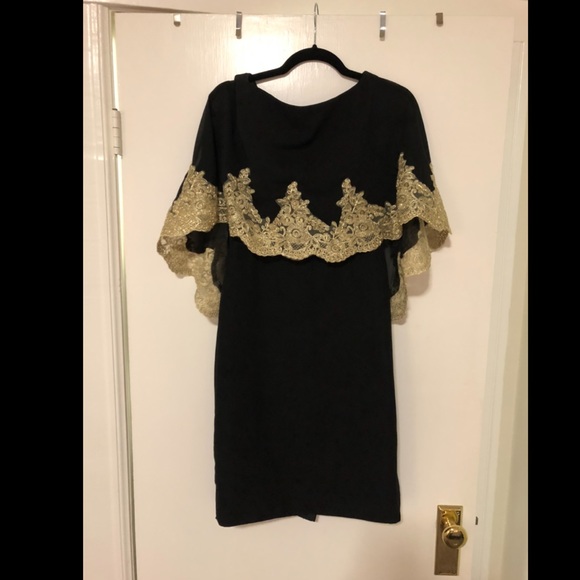 Classy black and gold cocktail dress - Picture 3 of 3